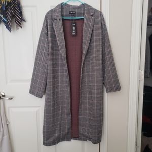 Houndstooth long jacket